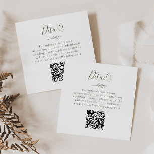Cartão De Informações Folha mínima Dados de Casamento do Código QR Ver