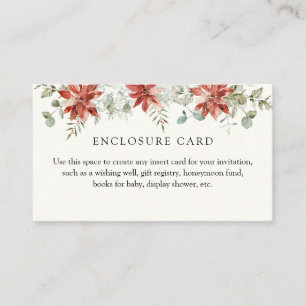 Cartão De Informações Folhagem de Inverno e Poinsettia Personalizado