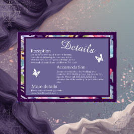 Cartão De Informações Folhagem de lavanda de flor silvestre