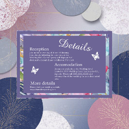 Cartão De Informações Folhagem de lavanda de flor silvestre