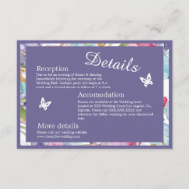 Cartão De Informações Folhagem de lavanda de flor silvestre