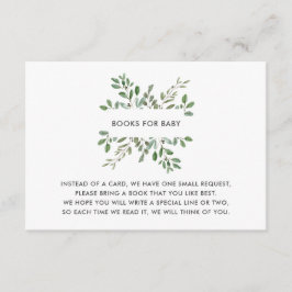 Cartão De Informações Folhagem Minimalista | Pedido de Livro para Chá de