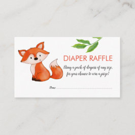 Cartão De Informações Folhas de Raposa-Bebê | Fralda Raffle | CHÁ DE FRA