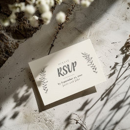 Cartão De Informações Folhas desenhadas por lápis RSVP