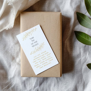 Cartão De Informações Folhas Douradas obrigado