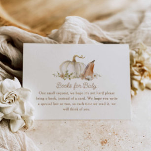 Cartão De Informações Folhas Florais de Abóbora de Queda Livros para Beb