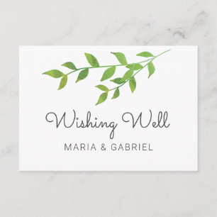 Cartão De Informações Folhas Primavera verdes. Na moda de casamento dese
