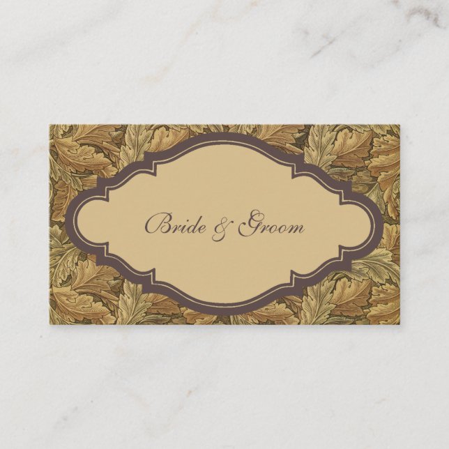 Cartão De Informações Folhas Quentes de Outono Vitoriano Antigo (Frente)