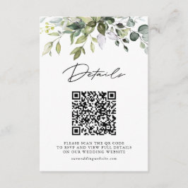 Cartão De Informações Folhas Simples de Eucalipto Código QR Detalhes do 