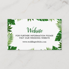 Cartão De Informações Folhas tropicais | Sítio Web Casamento