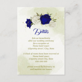 Cartão De Informações Folhas verdes azuis-reais