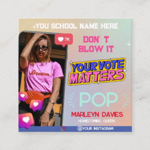 Cartão De Informações Folheto da Campanha de Votação da Rainha segundo g