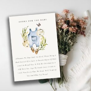 Cartão De Informações Foliage Boy Clothes Books Para Chá de fraldas