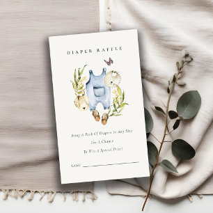 Cartão De Informações Foliage Boy Clothes Fralda Raffle Chá de fraldas