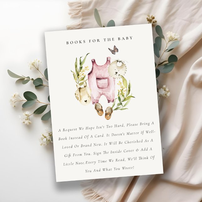 Cartão De Informações Foliage Girl Clothes Books Para Chá de fraldas (Criador carregado)