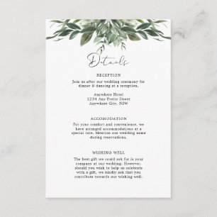 Cartão De Informações Foliage Leaf Enclosure Card