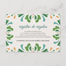 Cartão De Informações Folk Art Colorful Floral Fiesta Spanish Wedding