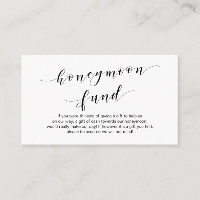 Cartão De Informações Fonte preta moderna, desejo para o Fundo de Lua de (Frente)