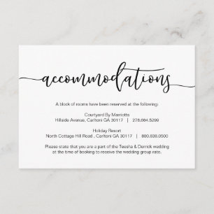 Cartão De Informações Fonte romântica moderna Black, Acomodações, hotéis