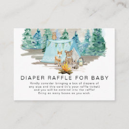 Cartão De Informações Forest Animals Deer Bear Floral Boy Baby Shower