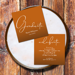 Cartão De Informações Formando queimado Laranja Pequeno