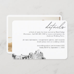 Cartão De Informações Fort Worth Wedding Hotel Room Detalhes do Bloco Pe