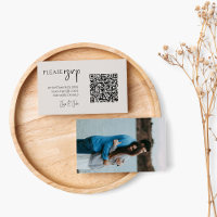 Foto completa e código QR para RSVP de casamentos