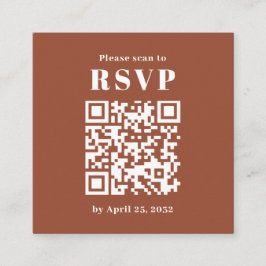 Cartão De Informações Foto de arco simples QR Code terracotta RSVP