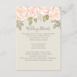 Cartão De Informações Foto De Caligrafia Floral De Blush Por Aquarela El