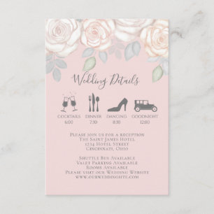 Cartão De Informações Foto De Caligrafia Floral De Blush Por Aquarela El