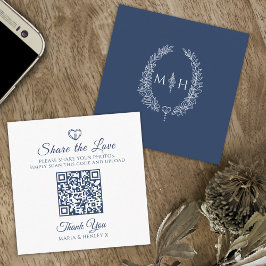 Cartão De Informações Foto de casamento QR compartilhamento de coração f