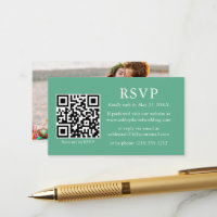 Foto de Casamento QR Neo Mint Green RSVP