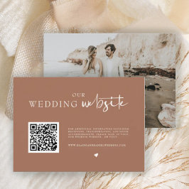 Cartão De Informações Foto de Código QR Detalhes do Casamento Rústico En