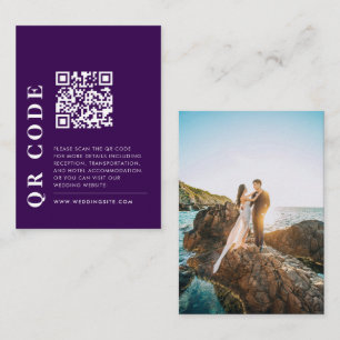 Cartão De Informações Foto de Detalhes do Casamento Púrpura Escuro do Có