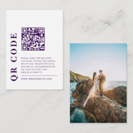 Cartão De Informações Foto de Detalhes do Casamento Roxo do Código QR Mo
