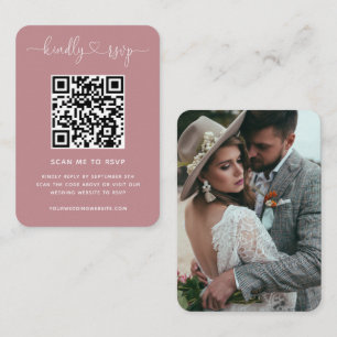 Cartão De Informações Foto de Rosa Dusty RSVP Dusty do Site de Casamento