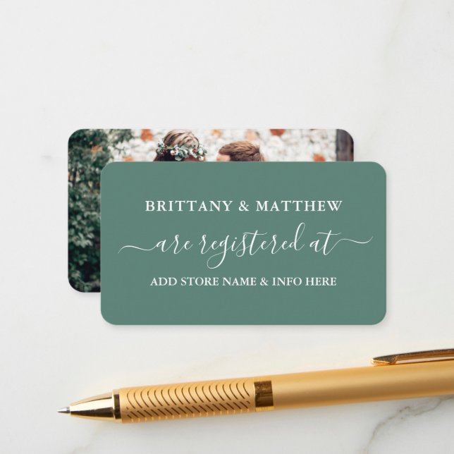 Cartão De Informações Foto do Registro de Caligrafia Eucalyptus Green (Frente/Verso In Situ)