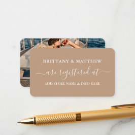 Cartão De Informações Foto do Registro de Casamento da Caligrafia Modern