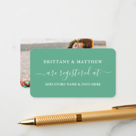 Cartão De Informações Foto do Registro de Casamento de Caligrafia - Mint