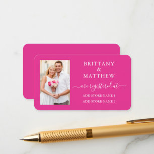 Cartão De Informações Foto do Registro de Casamento de Caligrafia Modern