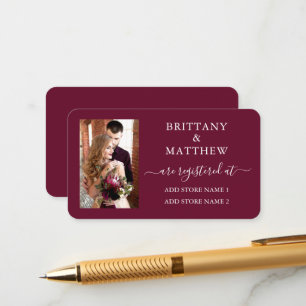 Cartão De Informações Foto do Registro de Casamento de Caligrafia Modern