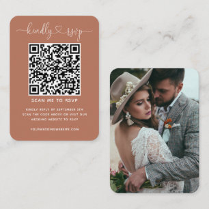 Cartão De Informações Foto do site RSVP Terracotta de Casamento de Códig