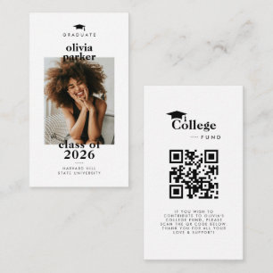 Cartão De Informações Foto Moderna de Fundo Universitário com Código QR 