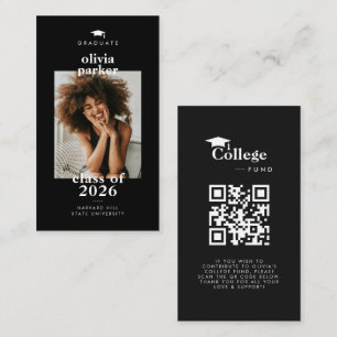 Cartão De Informações Foto Moderna de Fundo Universitário com Código QR 