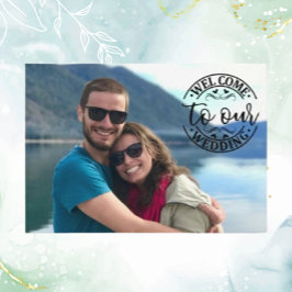 Cartão De Informações Foto personalizada de boas-vindas do casamento Mod