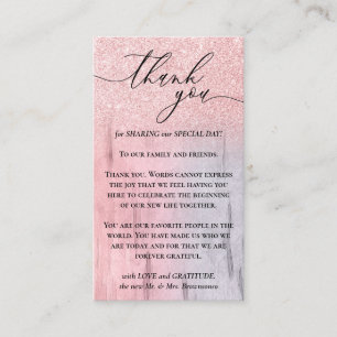 Cartão De Informações Foto Personalizada Wooden Glitz Sparkle Rosa Muito