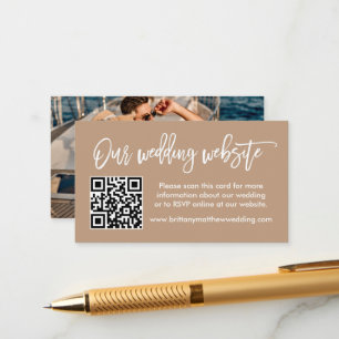 Cartão De Informações Foto QR Foto do Site de Casamento de Script de Pin