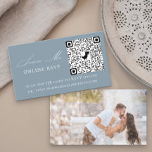 Foto: RSVP Online Código QR Dusty Blue Weding