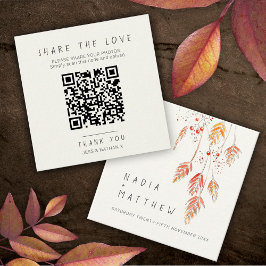 Cartão De Informações Fotografia QR de casamentos compartilham grama bag