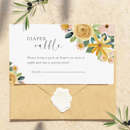 Cartão De Informações Fralda Amarela Floral Baby in Bloom